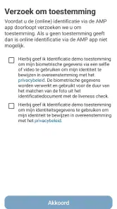 Identificatie app AMP Groep screenshot