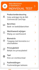 ING Commercial Card screenshot