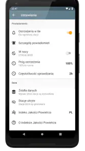 Kanarek - ostrzeżenia o smogu screenshot
