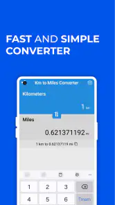 Kilometers to Miles Converter screenshot