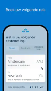 KLM - Boek een vlucht screenshot