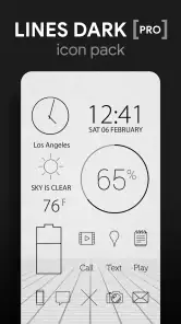Lines Dark Pro - Icon Pack screenshot