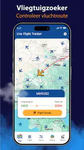 Live vluchtracker - 3Dweergave screenshot