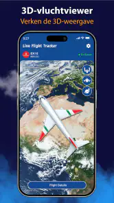 Live vluchtracker - 3Dweergave screenshot