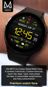 MD111 Digital watch face screenshot