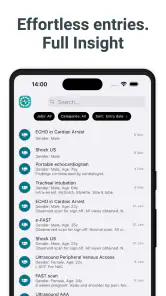 Medical and surgical logbook screenshot
