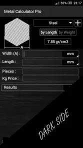 Metal Gewicht Calculator (Pro) screenshot