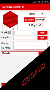 Metal Gewicht Calculator (Pro) screenshot