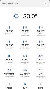 Meteo ICM — weather forecast screenshot
