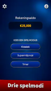 Miljonair Trivia 2025 Quiz screenshot