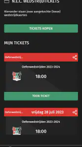 N.E.C. Tickets screenshot