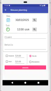 Nagel organisator screenshot