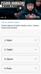 Namoz o'qishni o'rganish screenshot
