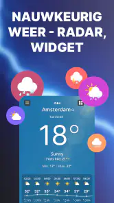 Nauwkeurig weer. Radar, widget screenshot