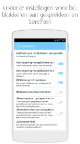 Nummer en SMS blokkeren app screenshot