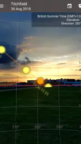 Positie van de zon screenshot