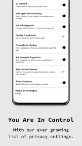Privé browser app screenshot