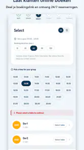 Restaurant reserveren screenshot