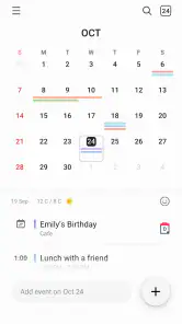 Samsung Agenda screenshot