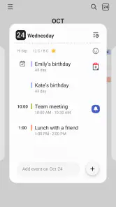 Samsung Agenda screenshot