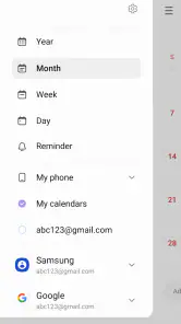 Samsung Agenda screenshot