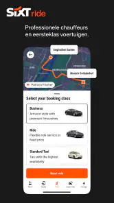 SIXT rent. share. ride. plus. screenshot