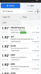 tanken.de screenshot