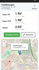 tanken.de screenshot