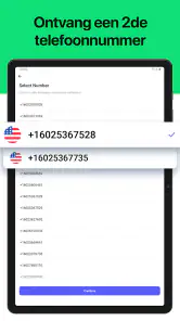Tweede telefoonnummer krijgen screenshot