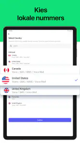 Tweede telefoonnummer krijgen screenshot