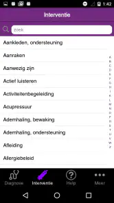 Verpleegk. interventies (NIC) screenshot