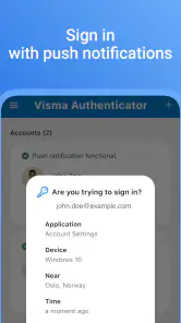 Visma Authenticator screenshot