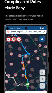 Vrachtwagen navigatie CargoT screenshot