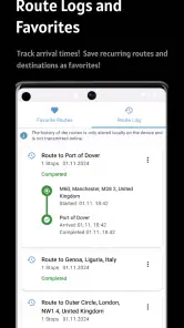 Vrachtwagen navigatie CargoT screenshot