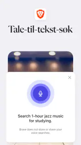 Brave nettleser og søkemotor screenshot