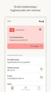 Fagforbundet medlem screenshot