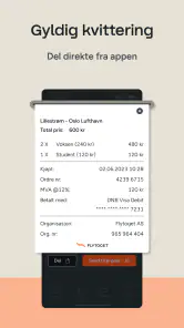 Flytoget screenshot