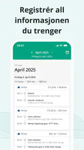Kjørebok fra Driversnote screenshot
