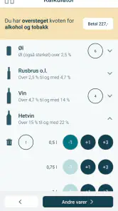 Kvoteappen screenshot