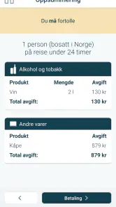 Kvoteappen screenshot