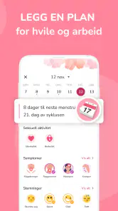Menstruasjonskalender screenshot