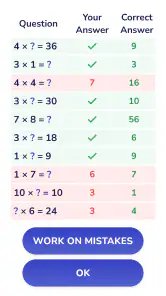 Multiplication Games Math quiz screenshot