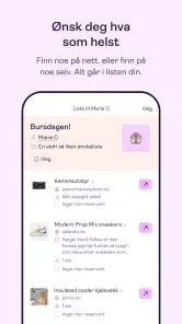 Ønsk - lag og del ønskelister screenshot