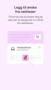 Ønsk - lag og del ønskelister screenshot