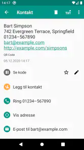 QR- og strekkodeskanner screenshot