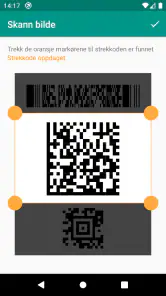 QR- og strekkodeskanner screenshot
