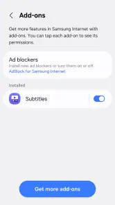 Samsung Browser screenshot