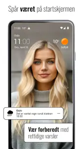 Transparente klokke og vær screenshot