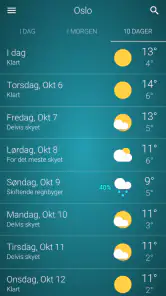 Været Norge screenshot