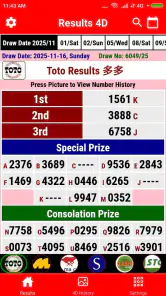 4D Result MY & SG 4D History screenshot